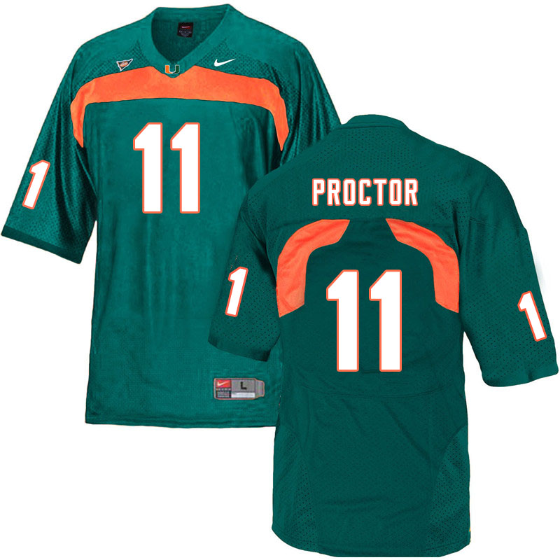 Nike Miami Hurricanes #11 Carson Proctor College Football Jerseys Sale-Green